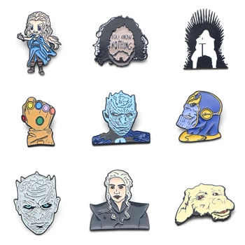 

V127 Wholesale 20pcs/lot The Film Thanos and Game of Thrones Metal Enamel Pins and Brooches Lapel Pin Backpack Bags Badge Gifts