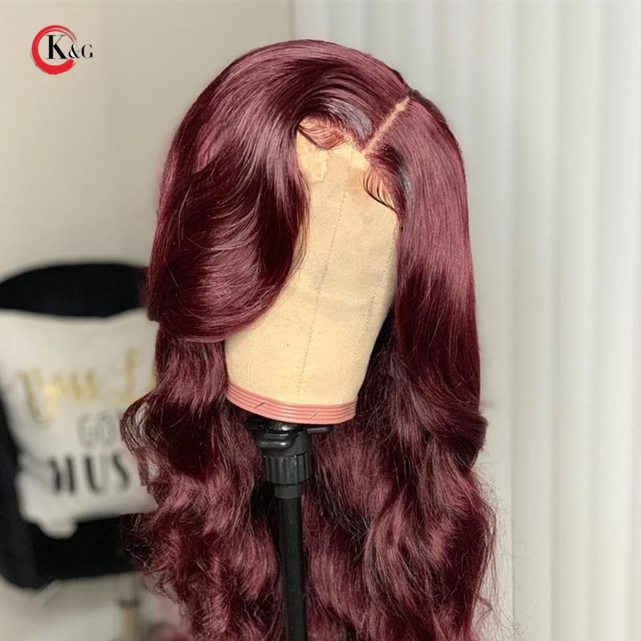 KungGang13* 4 "-24" 99j 130 150 плотность кружева передние человеческие волосы волна парики с детскими волосами бразильские средние rongon-Реми кружевные парики