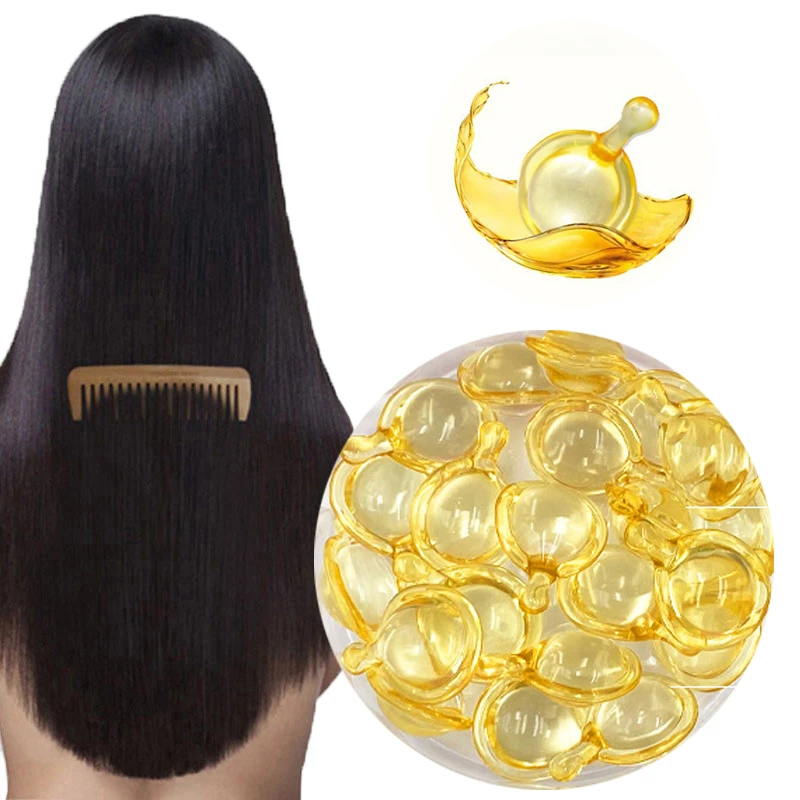 Hair Vitamin Capsule Pro Keratin Complex Oil Smooth Silky Hair Serum Anti Loss Mask Repair Damaged 10Pcs hair mask,hair vitamin capsule,hair treatment oil,hair treatment