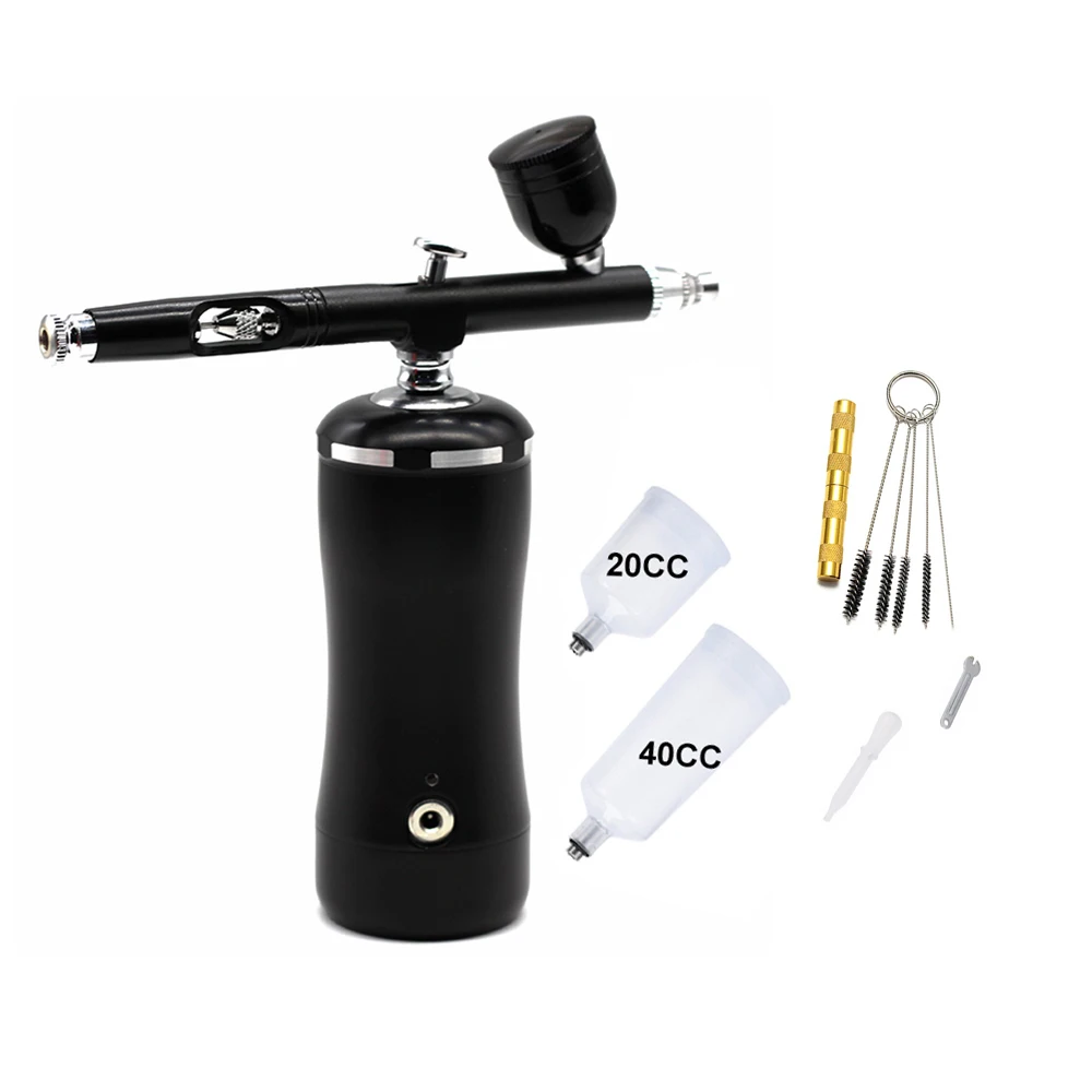 Dual-Action Airbrush With Compressor Kit Paint Gun Cleaning Set Upgraded Makeup Nail Spray Tattoo Body Car Graffiti Graphic