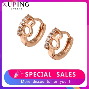 

Xuping Fashion Small Hoop Earrings With Stone European Style Jewelry Birthday Party Graduation Gift for Women SS6.4-80407