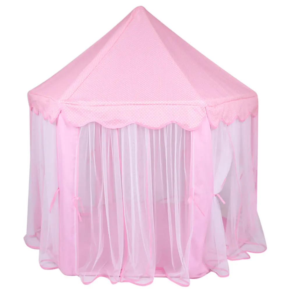 Дети принцесса розовые палатки в форме замка портативный мальчиков девочек Крытый Открытый Сад Складной Игровой тент большой открытый детская игровая палатка