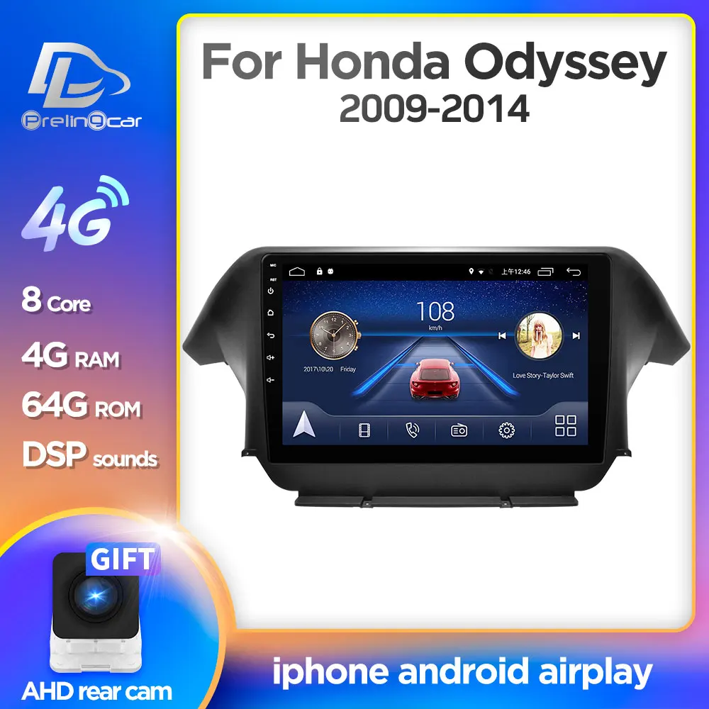 Автомагнитола Prelingcar Android 10 0 для HONDA Odyssey 2009 2014 мультимедийный видеоплеер с GPS