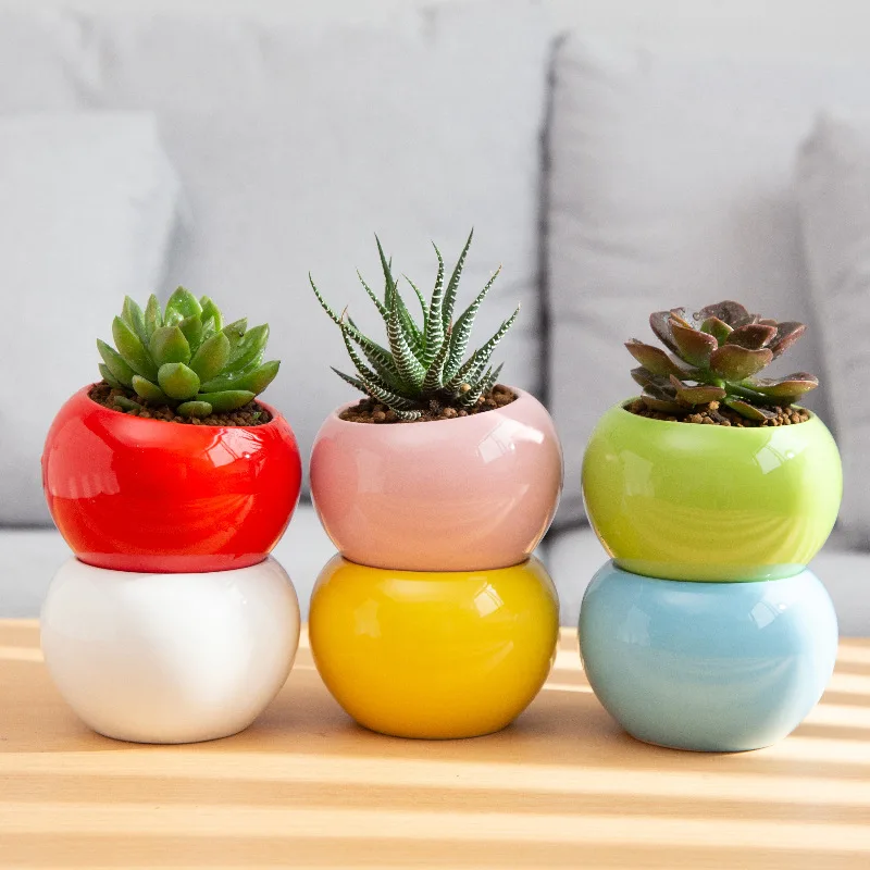 

1PC Mini More meat Flower Pot For Succulents Fleshy Plants Flowerpot Ceramic Small Home/Garden/Office Decoration pots flowers