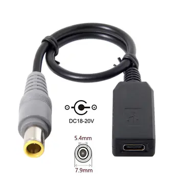 

USB 3.1 Type C USB-C to DC 20V 7.9*5.4mm Power Plug PD Emulator Trigger Charged Cable Cord for Lap top Black