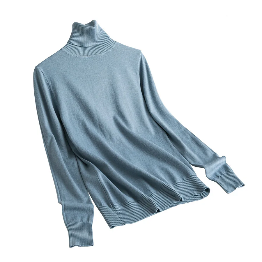  Cashmere Sweater Thin Basic Knitted Sweater Women Turtleneck Pullovers 2019 Autumn Winter Tops Fema