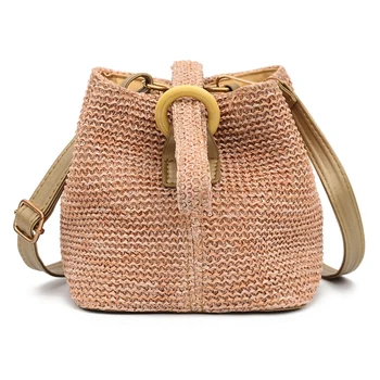 

Woman Bag Fashion Open Weaving Solid Color Messenger Handbag Shoulder Womens Bags