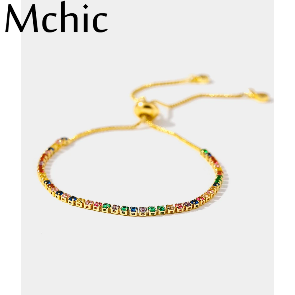 Mchic модный браслет в виде радуги AAA блестящий кубический цирконий ювелирное
