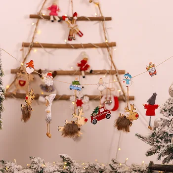 

Christmas Wooden Clips New Year Party Decoration Photo Wall Clip DIY Christmas Ornaments Decorations for Home Kids Gift