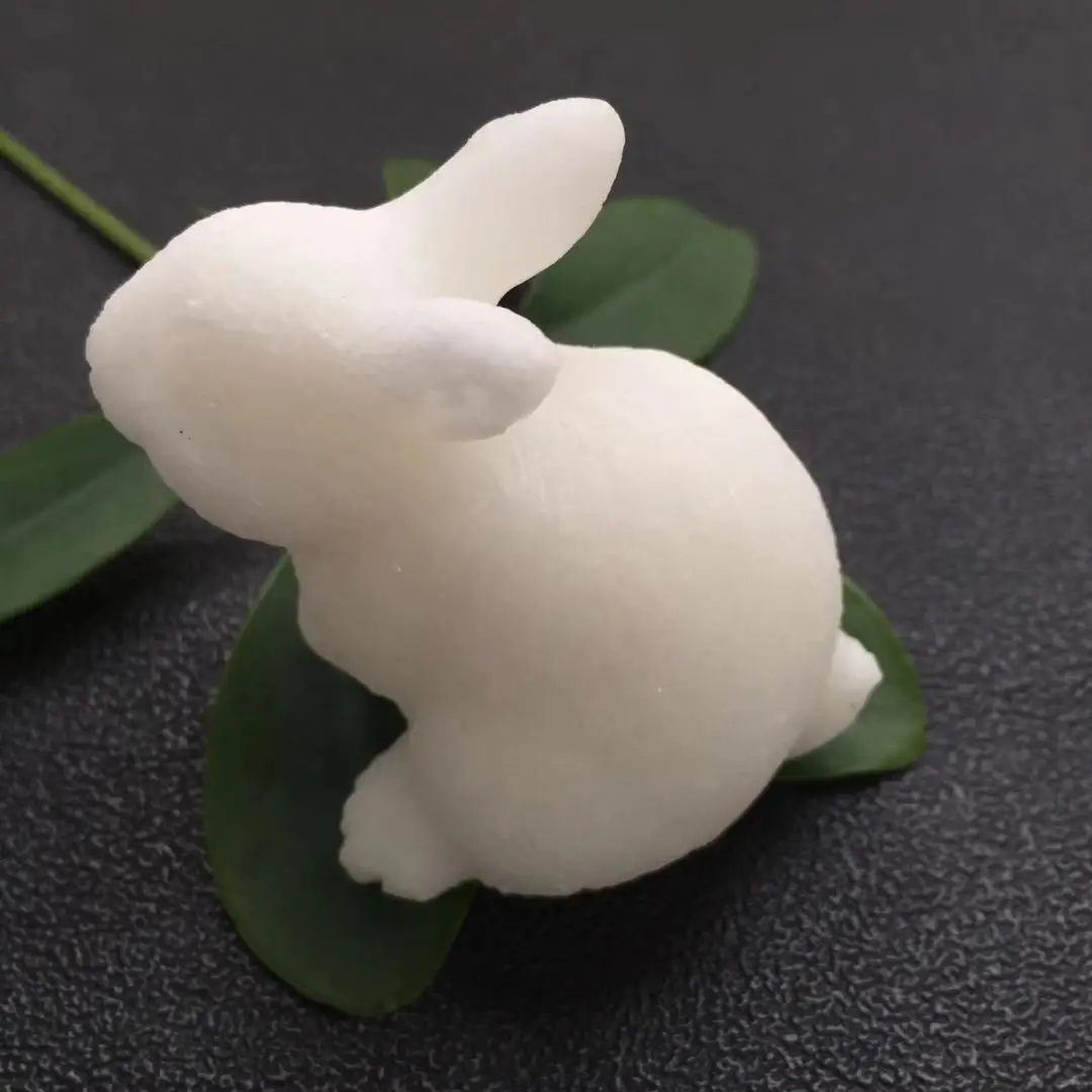 High Quality& Beautiful Natural Hand Carved Crystal White Rabbit For Present Or Collection ZY