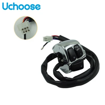 

1Pair Chrome Motorcycle Handlebar Control Switch Wiring Harness Motor Headlight Turn Signal Horn Button Switch 1"25mm