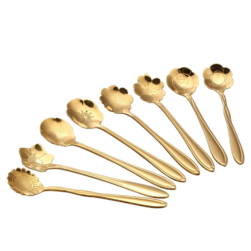 

Spoon 8 PCS Stainless Steel Spoon Coffee Spoon Kitchen Tools Cutlery Set Golden Spoon Rose Spoon Gift Buy 8 Get 2