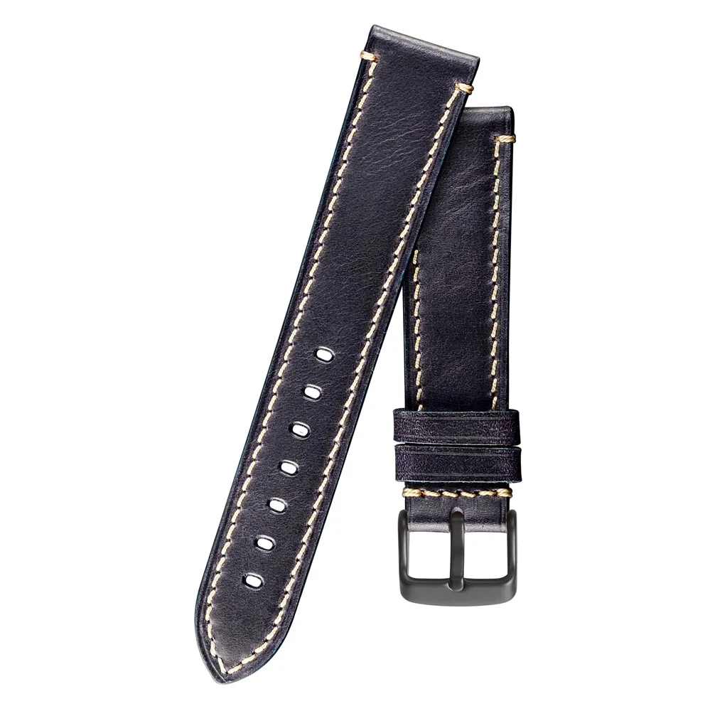 Anbeer Genuine Leather Watch Strap 18mm 20mm 22mm 24mm Saddle Business Pilot Style Watch Band for Men Replacement Watchband