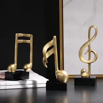 

Nordic Music A Set of Three Notes Ornaments Music Symbol Statue Figurines Bedroom Office Decor TV Cabinet Desktop Decoration