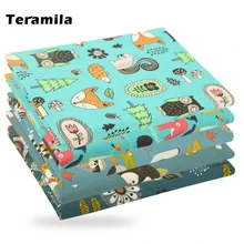 Teramila elefante coruja padrão animal algodão pano designer tecidos colcha bordado retalhos artes artesanato para costura bolsas