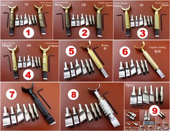 

9kinds Leather Craft Bearing Adjustable Swivel Carving Knife Cutter Replace Blade Tool Set - Stamping Stylus Spoon Embossing Awl