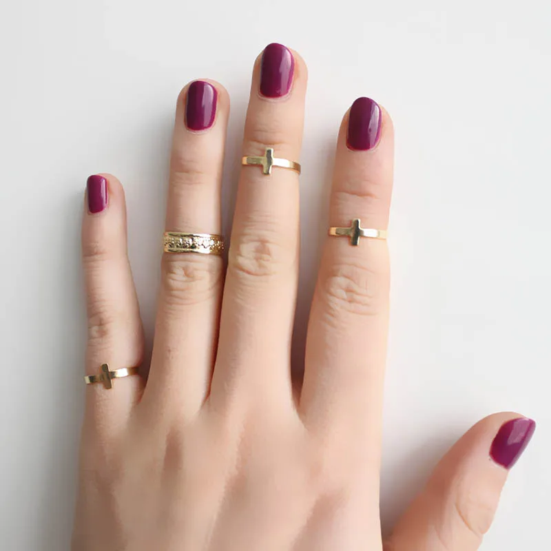 

1 Pcs Fashion Openwork Carved V-Shaped Flower Lotus Palm Crown Cross Tree Branch Shell Elephant Ring Jewelry Accessories