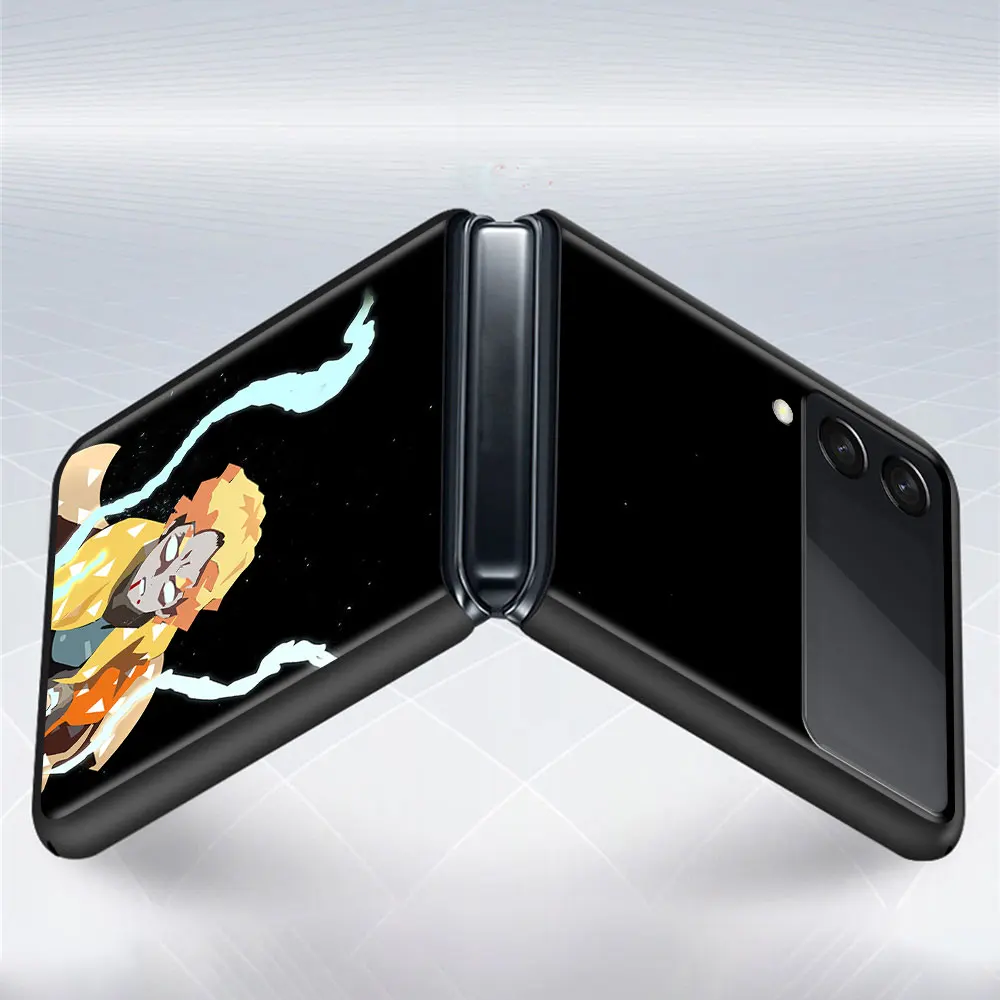 Demon Slayer Japan Anime Case for Samsung Galaxy Z Flip3 5G Flip 3 4 Coque Fashion Hard Cover Funda Black PC Mobile Phone Shell z flip3 cover