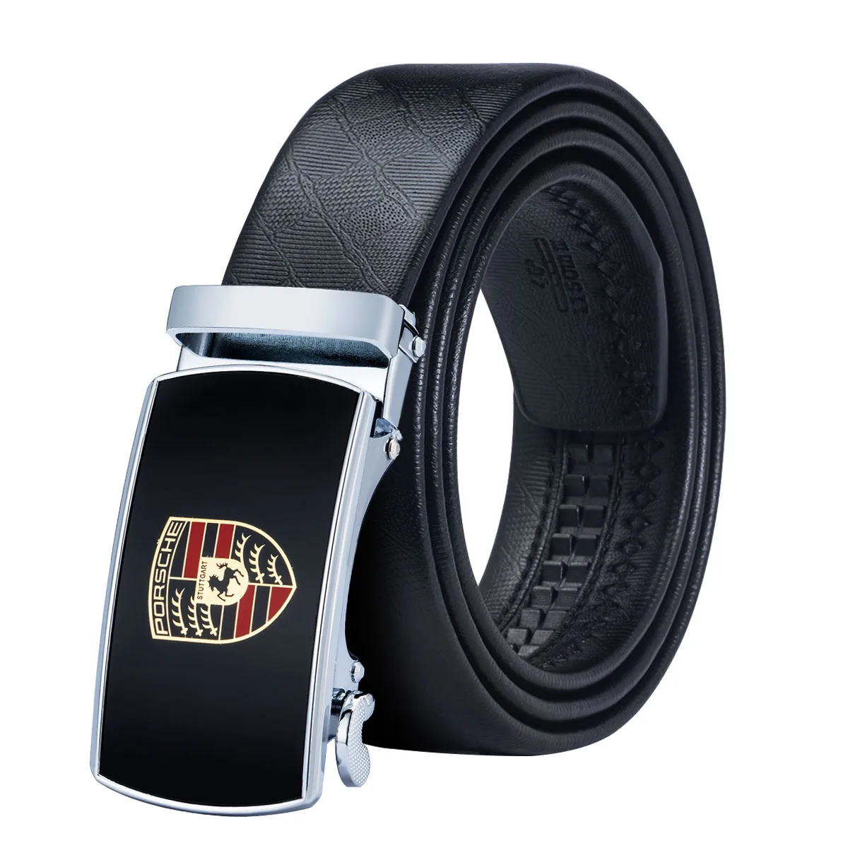 

Men Business Automatic Buckle Belt Simple Fashion Cowhide Leather Metal Buckle Luxury Male Black Strap For Jeans DiBanGu