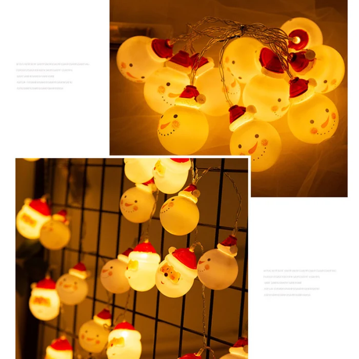 1.5M 10 LEDs Santa Claus String Lights Snowman Christmas Tree Decoration Lights Flashing Lights TN88