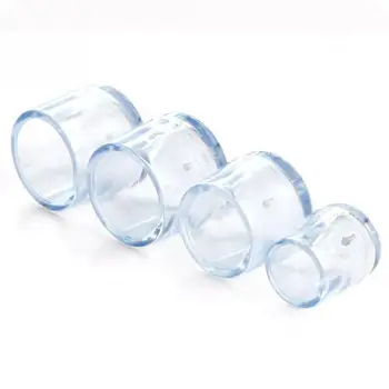 

4 Pieces of Non-slip Wear-resistant Chair Foot Pad Furniture Table Legs and Legs Cover Cover Transparent 5 Sizes