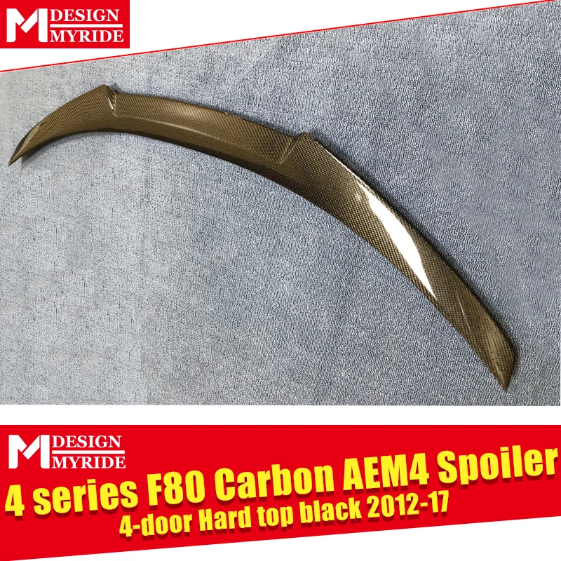 F80 4-Door Hard Top tail Rear Spoiler Wing AEM4 Style Carbon Fiber For 4 series 420i 430i 430iGC 440i Wings Lip Spoiler 2012-17
