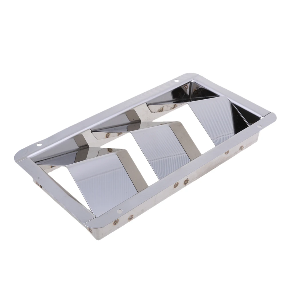 Stainless Steel Slotted Ventilator Vent 3 Louver  Ventilation Gill Plate  - Marine Yacht Air Vents Boat Fitting - Silver