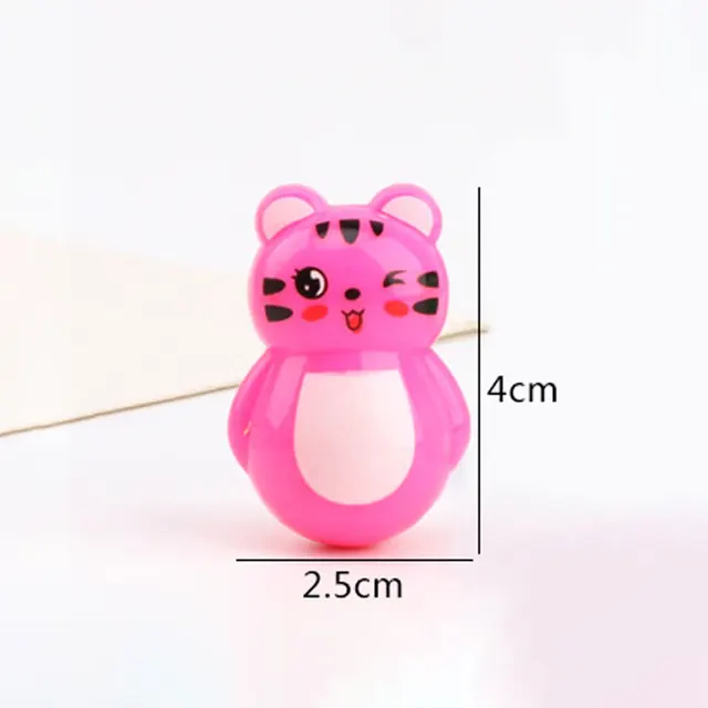 5Pcs/Set Multicolor Mini Tumbler Cute Roly-poly Kids Toys Cartoon Animal Piggy Tiger Kitten Tumbler Wacky Toy Children Gifts 6