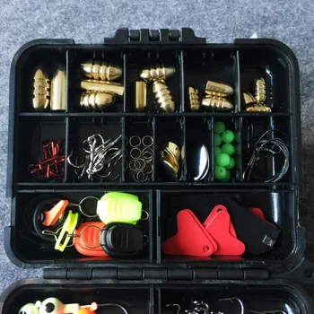 

128pcs Fishing Lures Set Fishing Swivels 20 Kinds Fishing Accessories Hooks Weight Fishing Sinker with Storage Box