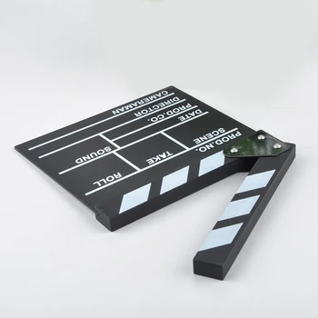 

Black Clapper Director Dry Erase TV Film Movie Clapper Board Slate Video Acrylic Clapboard with Color Sticks Handmade Cut Prop