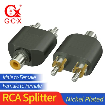 

RCA Y Splitter AV Audio Video Plug Converter Male Female Plug 2 in 1 Adapter 1 pcs