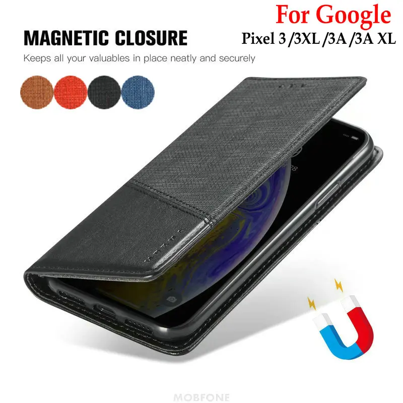 

Retro Skin For Google Pixel 3 Pixel3 XL Flip Auto Magnetic Closed Stand Wallet Book Cover Pixel 3A Pixel3A XL Vintage Book Capa