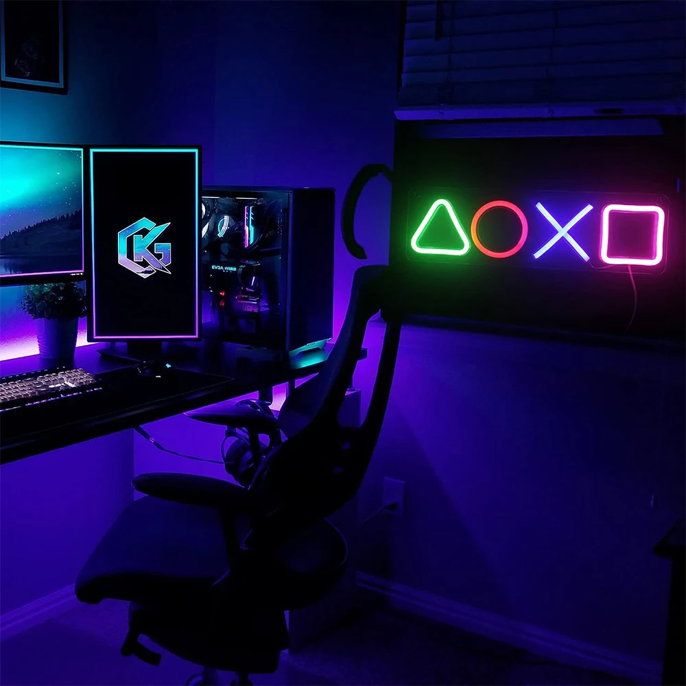 Game LED Neon Lights Signs Gaming Icon Lamp Atmosphere Light KTV Ornament Bar Decorative Room Decor 3D Neon Night Light Gift