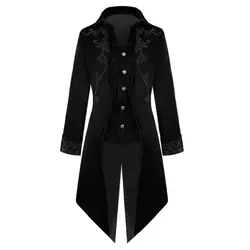 Взрослый мужской средневековый костюм корт Готический стимпанк Тренч джентльменский фрак наряд костюм пальто для мужчин C110501A