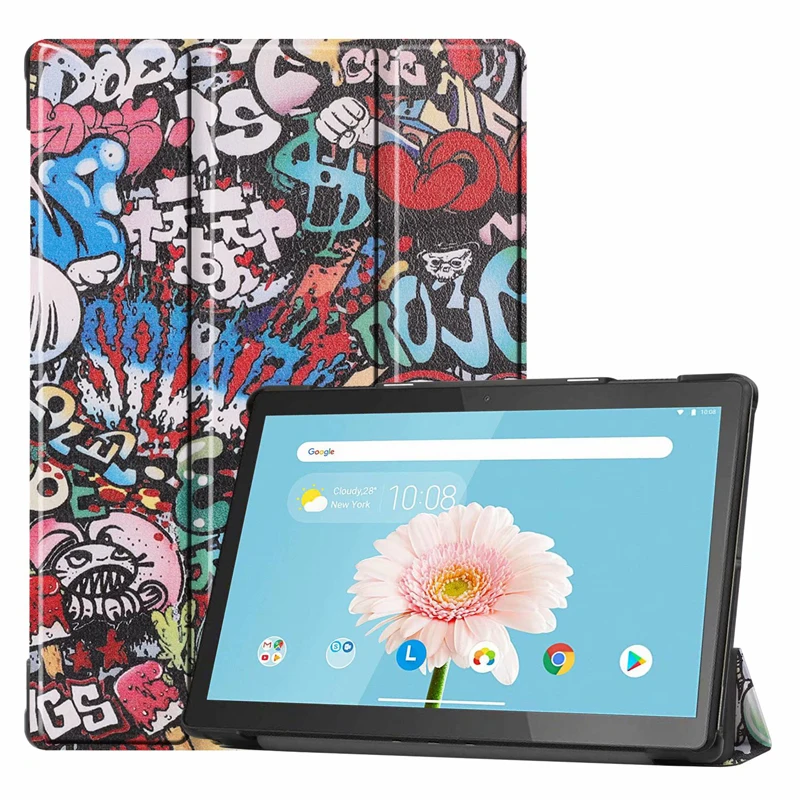 

Nice Printed Case For Lenovo Tab M10 TB-X605F X605 TB-X505F 2018 10.1 Inch Folding PU Leather Flip Stand cover Protective Shell