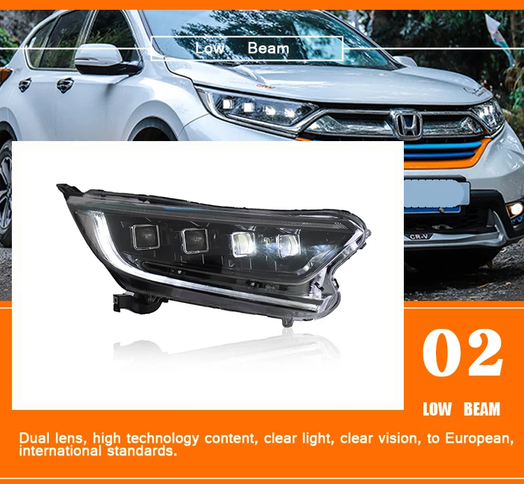2 шт. автомобильный стиль светодиодный фары для Honda CRV- для CRV головной лампы светодиодный DRL Объектив двойной луч H7 HID Xenon Биксеноновые линзы