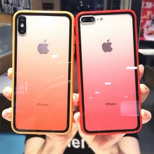 Радужные градиентные чехлы для телефонов iphone 11 XS Max X XR XS 6 6s 7 8 Plus, акриловый прозрачный защитный чехол для iphone 11 Pro