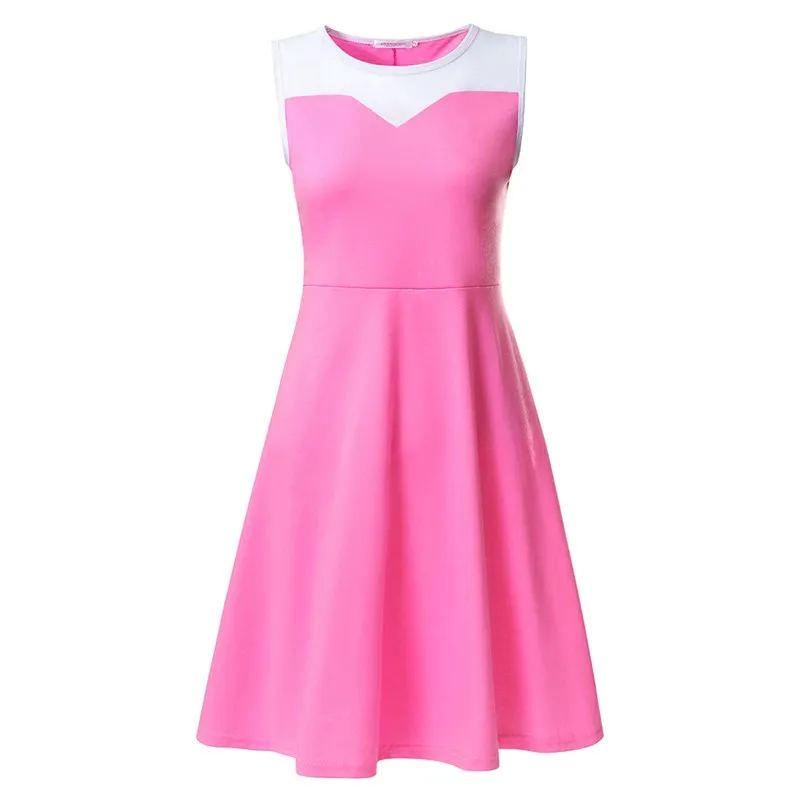 Dress B VOGUEON/Одежда для мамы и дочки; Женский Повседневный Сарафан-туника; платье на Хэллоуин с принтом «История игрушек» Buzz Bo Peep Maleficent Moana «Микки» и «Минни» - Цвет: Dress B