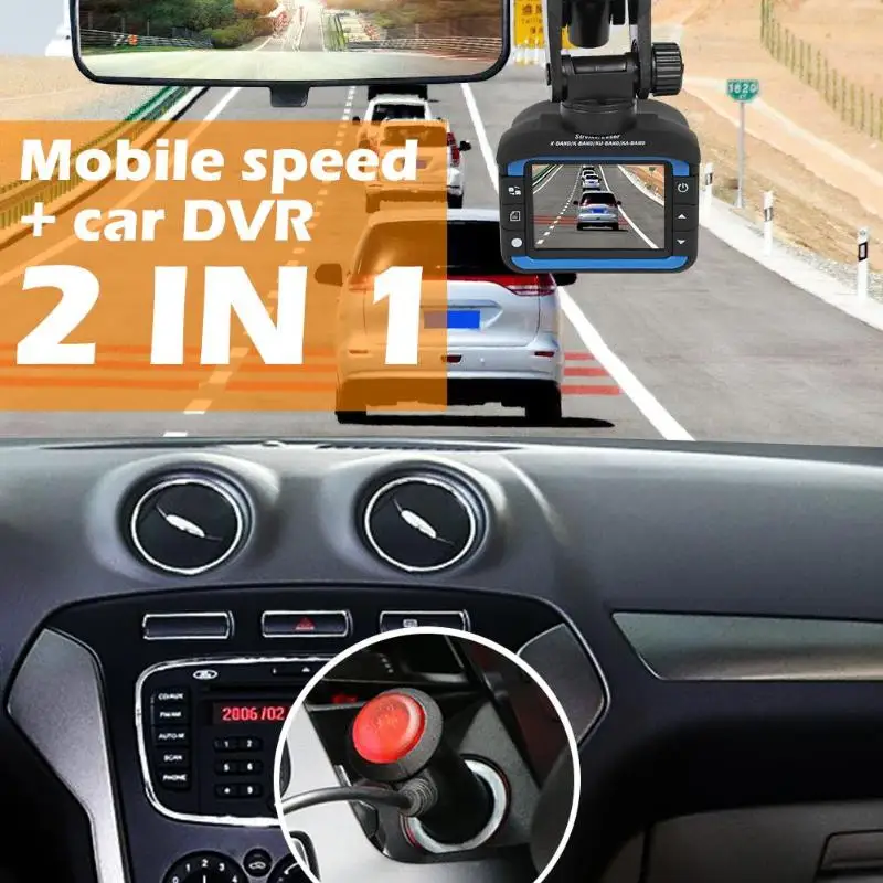 Автомобильный видеорегистратор VGR1 2 в 1 голосовое оповПредупреждение ение