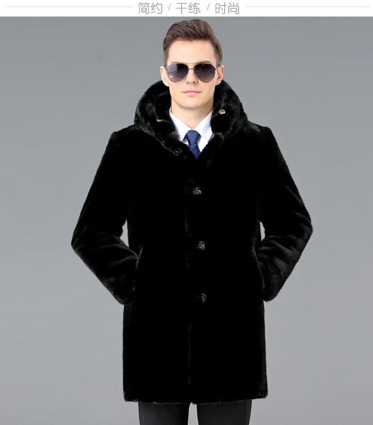 petite genuine leather coats & jackets Warm Winter Hooded Jacket Men Casual 100% Mink Fur Coats and Jackets Mens Clothing Overcoats Veste Homme WPY4448 genuine leather blazers