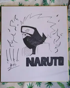

hand drawn Kishimoto Masashi NARUTO Shikishi card art board signd - 20G