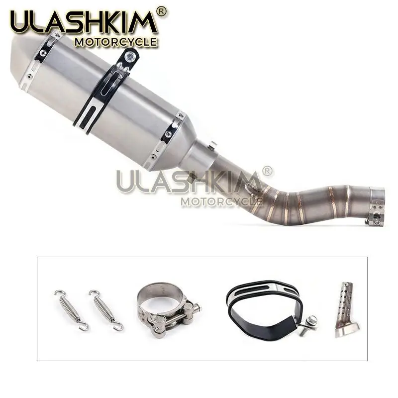 Motorcycle Full System Exhaust Escape Muffler Middle Link Pipe Slip On For suzuki GSXR1000 GSX R1000 GSXR 1000 2003-2006 Q