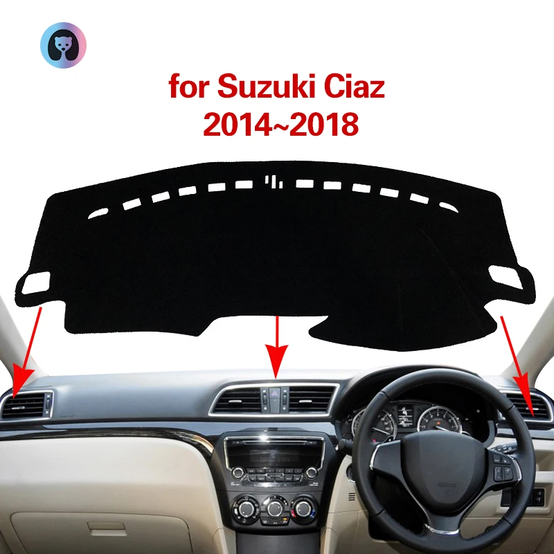 for Suzuki Ciaz Anti Slip Mat Dashboard Cover Pad Flannel Sunshade
