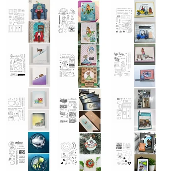 

Clear Transparent Silicone Stamps Dream Big Moose Shopping Skating Girl Animals DIY Crafts Card Make Scrapbook New Stamps 2020