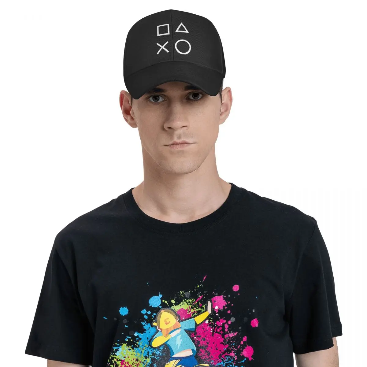 Gaming Button Hat Adult Hip Hop 