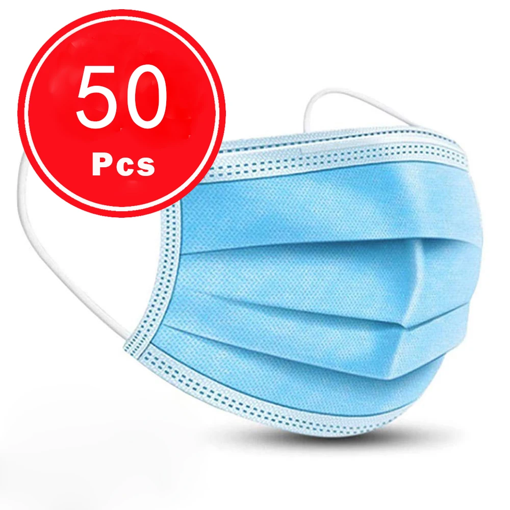 

Anti-Pollution 3 Laye Mask dust protection Masks Disposable Face Masks Elastic Ear Loop Disposable Dust Filter Safety Mask