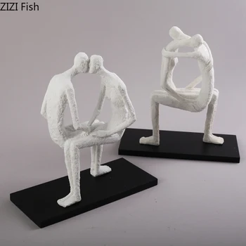 

Resin Room Decor Abstract Figure Ornament Quartz Sand Pseudo Lithic Desk Decorations Portrait Home Decoration Accessories Modern