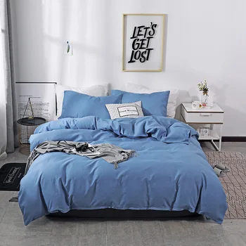 

Soft and comfortable bedding solid color sanding three-piece plain color can be matched with multi-piece bed bedding pillowcases