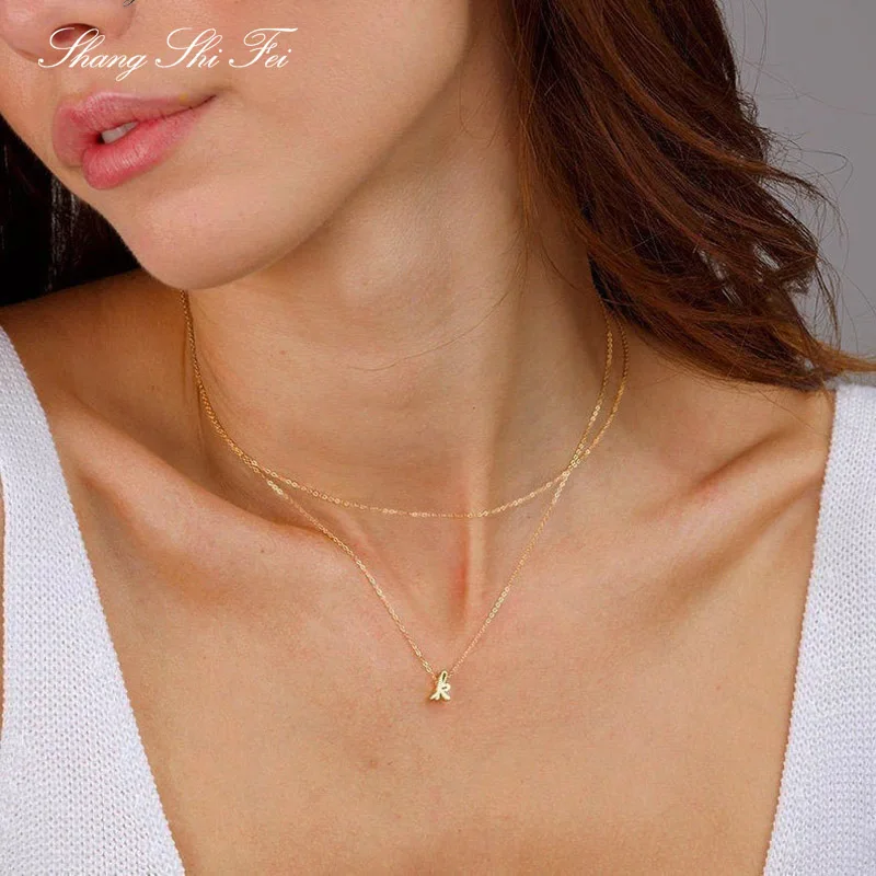 Tiny Letter Necklace, Dainty Necklace 