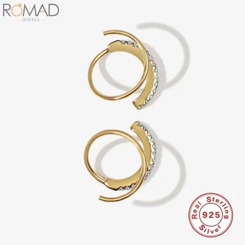 

ROMAD 925 Sterling Silver Stud Earrings For Women Zircon Earring Piercing Ins Cartilage Aretes Earings Luxury Jewelry Pendientes